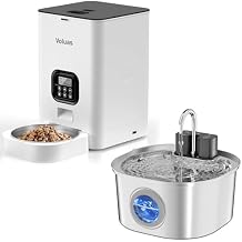 4L Automatic Cat Feeders + 309B Stainless Steel Cat Water Fountain
