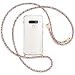 Produktbild mtb more energy® Handykette kompatibel mit LG G8S ThinQ (LM-G810, 6.21'') - Raute Argyle Rosa/Gold - Smartphone Hülle zum Umhängen - Anti Shock Full TPU Case