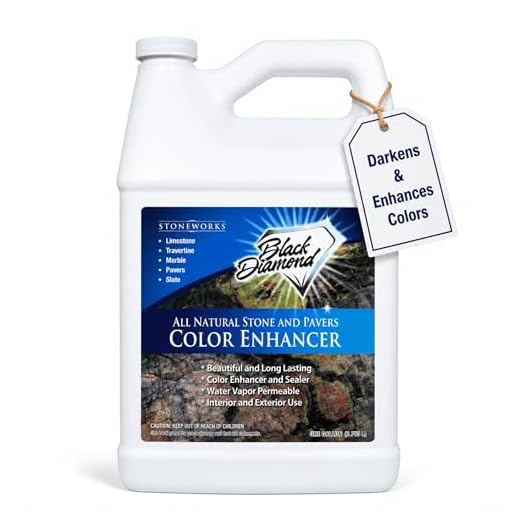 Color Enhancer Sealer for All-Natural Stone and Pavers. Marble, Travertine, Limestone, Granite, Slate, Concrete, Grout, Brick, Block. (1 Gallon)