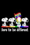  Dare To Be Different Notebook: LGBT Adorable Snoopy Kiss My Ass (110 Pages, Lined paper, 6 x 9 size, Soft Glossy Cover)