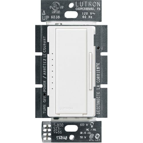 Image of Lutron Maestro LED+ Dimmer Switch for Dimmable LED, Halogen and Incandescent Bulbs, 150W /Single-Pole or Multi-Location, MACL-153M-SW, Snow