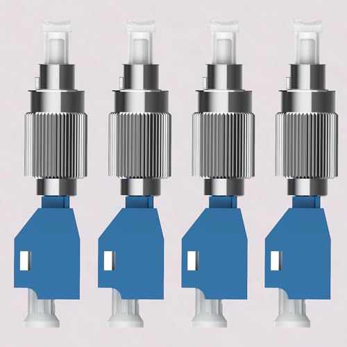 GESD 4PCS Single Mode 9/125um FC Male to LC Female Hybrid Optical Fiber Converter Adapter with Visual Fault Locator Connector and Optical Power Meter Compatibility