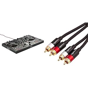 Hercules DJControl Inpulse 300 (2-Deck DJ Controller, Beatmatch Guide, IMA, 16 Pads, integr. Soundkarte) & Amazon Basics…