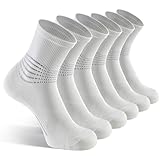 IRAMY Calcetines de compresión con soporte de tobillo para hombre y mujer, entrenador, Coolmax, absorbe la fascitis plantar, senderismo, 3 pares, blanco, S