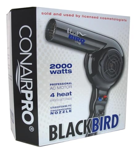 Conair BB075W Pro Blackbird Hair Dryer 2000 Watt