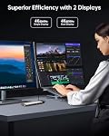 NOVOO USB C Docking Station Dual Monitor, 15 in 1 Docking Station 3 Monitors with 2 HDMI,VGA,USB C/A Ports, 100W PD, RJ45, SD/TF and Audio, Multiport Adapter for MacBook/Dell/iPhone/iPad/HP/Lenovo