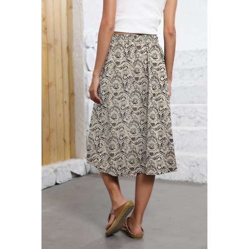 Image of Witsmile Flowy Skirt Elastic High Waist A-Line Skirt with Pockets Bohemia Cover-up for Women 2026 Trendy(S-2XL)