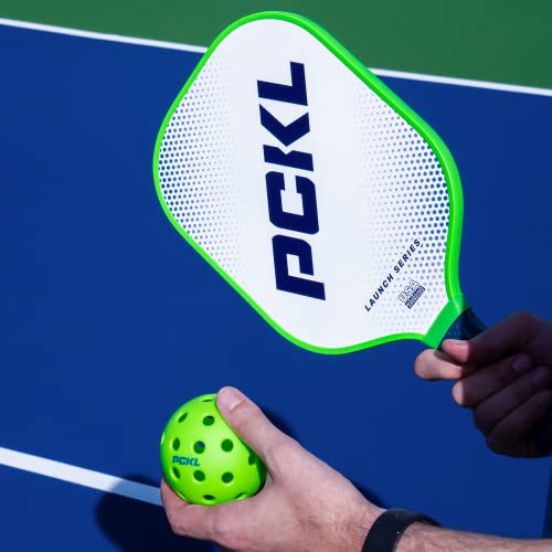 Pckl Launch Series Premium Pickleball Paddle Racket | Usa Pickleball Approved | Fiberglass Face With Large Sweet Spot | Honeycomb Core (White) #TOP3