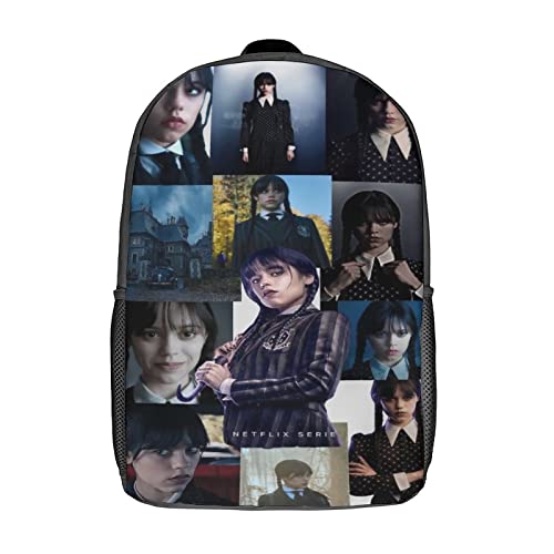GENBAK Miércoles Addams Mochila Para Niños, Niñas, Niños, Mochila, Mochila, Escuela Primaria,...