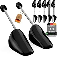 Incutex 5 Paar Schuhspanner variabel Gr. 38-44, Schuhformer aus Kunststoff, Schuhstrecker für Damen und Herren für Sneaker, Turnschuhe, Ballerinas, Loafers, schwarz