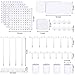 74 Pieces Pegboard Organizer Kits Wall Mount Display Pegboard Wall Panel Kits Include Pegboard Hooks Accessories Storage Shelves and Pegboard Bins for Kitchen Living Room Bathroom Office (White)
