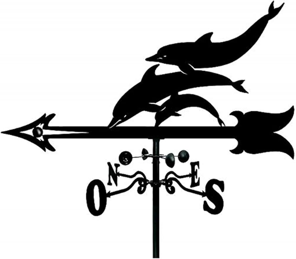 Girouette Avec Piquet De Jardin En Fer Satiné Noir Pour Décoration De