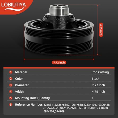 Image of 19300488 594-209 LS Harmonic Balancer Kit with Installation Tool and Crank Bolt,For Chevy Silverado Tahoe Sierra Yukon 4.8L 5.3L 6.0L 6.2L Engine Crankshaft Pulley Replacement 12553112