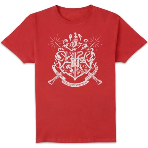 Image of Official Harry Potter Hogwarts House Crest Adults T-Shirt - Red - XL