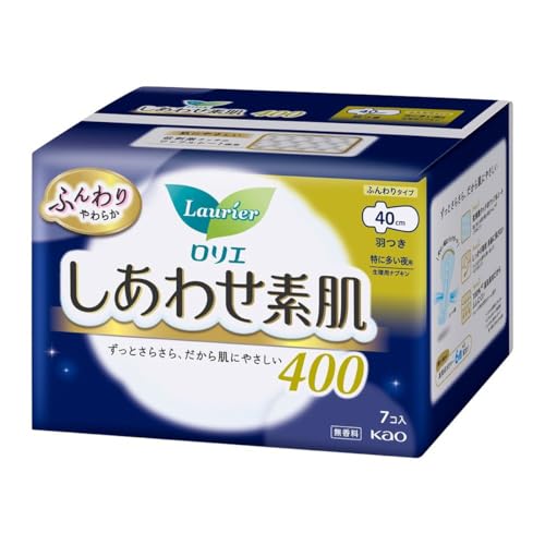 【花王】ロリエ しあわせ素肌 特に多い夜用 羽つき 40cm 7個入 〔医薬部外品〕 ×10個セット