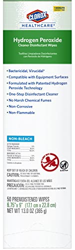Clorox Healthcare Hydrogen Peroxide Cleaner Disinfectant Wipes, Individual 50 Wipes Clorox Healthcare Hydrogen Peroxide Cleaner Disinfectant Wipes, Individual 50 Wipes