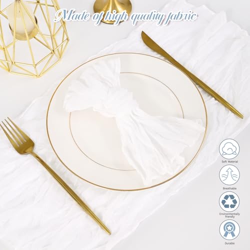 Serviettes en mousseline de fromage sans repassage pour table de fête rustique - 5