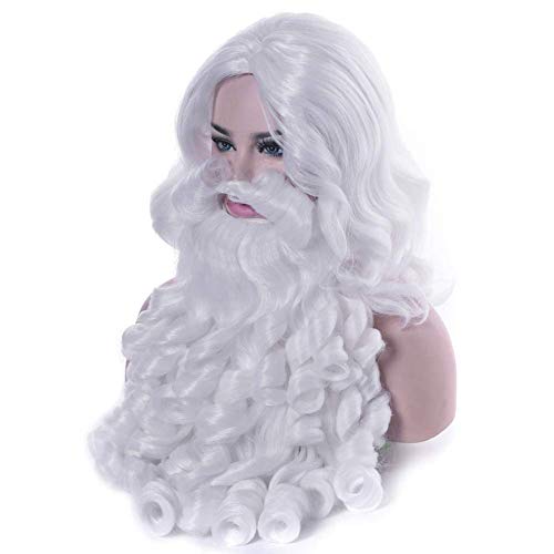 Reuvv Babbo Natale Parrucca Barba Bianco lungo
