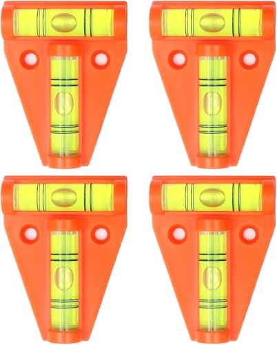 Flycppo Niveaux à Bulle,4 Pièces Mini Niveau à Bulle en Plastique,Outil de Mesure Précis et Durable,Niveau Bulle Type T Parfait pour Camping-Cars,Caravanes,Travaux de Chantier
