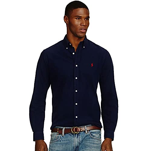 Ralph Lauren Camisa Oxford Slim Fit (L, Newport Navy) Cover