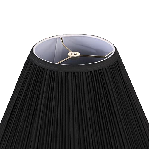 Aspen Creative 33146, Mushroom Pleated Traditional Spider Lamp Shade in Pleated Black, 6-1/2" Top x 15" Bottom x 11" Slant by Aspen Creative - Image 3