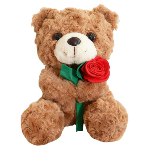 PDirat Teddybär Mit Rose Teddy Bär Kuscheltier Rosen Teddy Geschenk Für Freundin Valentinstag Geburtstag Weihnachten Schlafbegleiter Und Emotionale Unterstützung