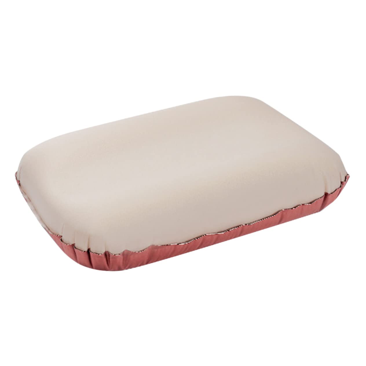 POPETPOP Cuscino Gonfiabile Ergonomico Beige in Spugna e Poliestere Pongee per Campeggio e Casa Facile da Sgonfiare e Compatto per Uso Quotidiano