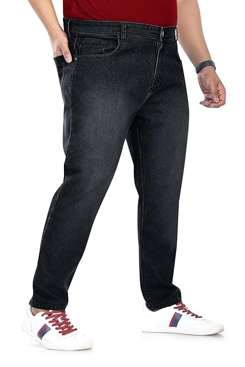 Image of Pluss Tribe - Plus Size Jeans for Men - Denim Jeans - Ideal for Casual, Office Available Sizes : 40 to 52