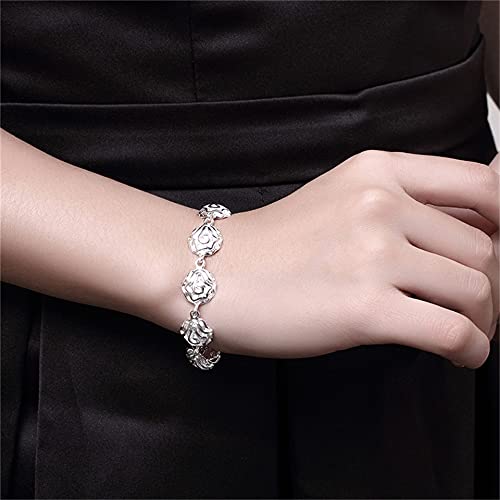Bracelet de chaîne de fleurs haut de gamme avec roses ciselées - 2