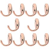 Ulifestar Coat Hooks Wall Mounted Coat Rack Vintage Coat Hangers Robe Hook Towel Hook,Utility Hooks for Hanging Coat,Scarf,Bag,Towel,Key,Hat,Cup,Metal Screws Included 10 Pack (Red Copper)