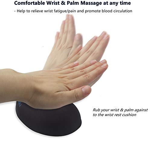 Brila Ergonomic Memory Foam Mouse Wrist Rest Support Pad Cushion For Computer, Laptop, Office Work, Pc Gaming - Massage Holes Design - Wrist Pain Relief (Black Mouse Wrist Rest) #TOP5