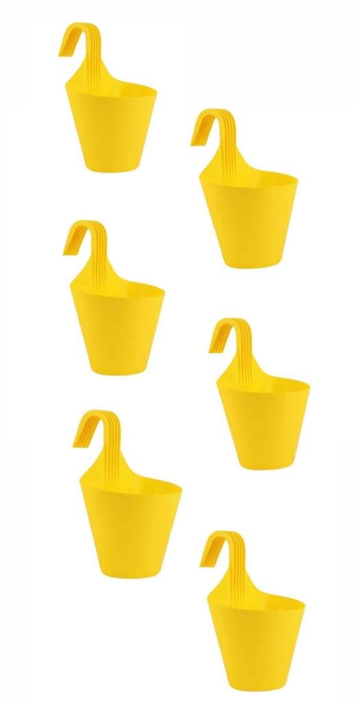 8 Inch Hanging Planters - 6 Pack Red -7