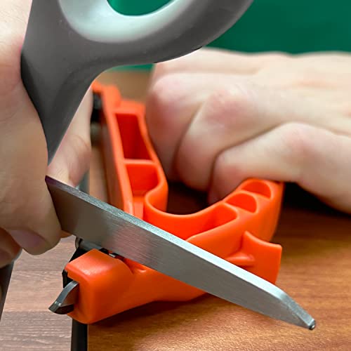Accusharp All-In-One Sharpener - All Purpose Sharpener For Knives, Garden Tools, And Scissors - Sharpens Knives In 10 Seconds - Works For Serrated Knives, Cleavers, Axes And Machete Sharpener - Orange #TOP5