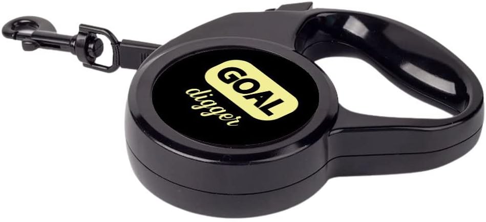 Goal Digger Retractable Pet Leash - Funny Saying Leash - Printed Dog Leash - 197 inches