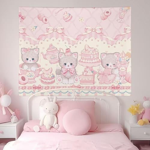 Hokmah Type-C Cute Wall Tapestry Hanging Cutecore Decor, Y2k Wall Hanging Kawaii Aesthetic Cutecore Coquette Preppy Banners Dorm (30 * 40'',)