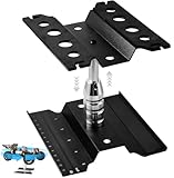 Rc Car Stand with Litf Lower Adjustable & 360'Rotatable, Rc Stand Repair Station with Shock Holder for TraxxasTRX4 Arrma Losi Axial Hsp Hbx Mix Wltoys, Wrenching On 1/8 1/10 1/12 1/14 Rc Rig Black