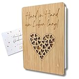 Geldgeschenk Hochzeit Herz | Holz Hochzeitskarte mit Umschlag | Hochzeitsgeschenke für Brautpaar | Bambus Hochzeitsgeschenk | Geld schön verpackt für das Brautpaar | Geschenk Hochzeit