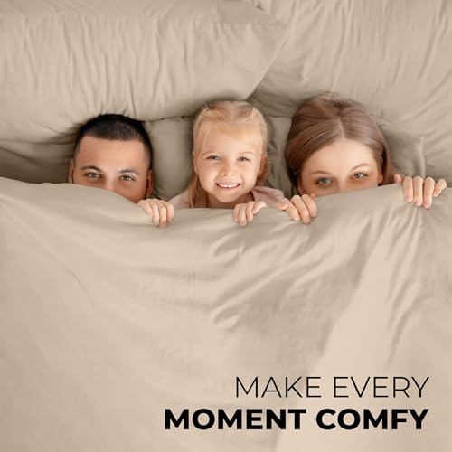 Image of ROYALE LINENS 3 Piece Twin Sheets Set - Soft Brushed 1800 Microfiber Bedding - 1 Fitted and 1 Flat Sheet, 1 Pillow case - Wrinkle Free & Fade Resistant - Hotel Luxury Bed Sheets Set (Sand, Twin)
