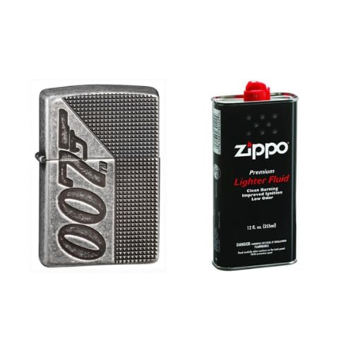 Combo of Zippo James Bond 007 Antique Silver Plate Windproof Pocket
