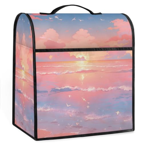 Coffee Maker Cover Beach Ocean Watercolor Kitchen Appliance Covers Small Appliance Covers Blender Cover Juicer Cover Dust Covers for Kitchen Appliances with Top Handle and Pockets,Washable,B146