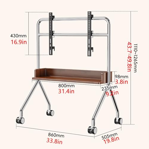 Soporte móvil ajustable para TV de piso miniatura 2