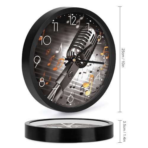 Horloges murales rondes de 25,4 cm avec notes de musique pour salon - 3