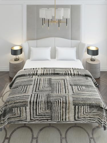Image of Monte Carlo Double Bed Heavy Winter Blanket Denny 1 Ply PVC Pack 600 GSM | 3.2 KG (240x220 CM), Cool Grey