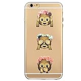 iPhone 7 Plus Case, Axiba Emoji Pattern Transparent TPU Carring Case Protect Cover for iPhone 7 Plus 5.5 Inch (H)