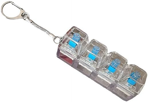 Keyboard Toys for Adults Keyboard Clicker with LED Light Keychain Fun Toys Stress Relief for Anxiety Decompression