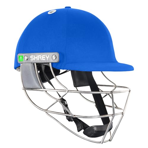 Shrey KOROYD Titanium Cricket Helmet | Lightweight Professional Helmet | Titanium Visor | Advanced Ventilation | Certified Safety Standards (Royal Blue, Large)
