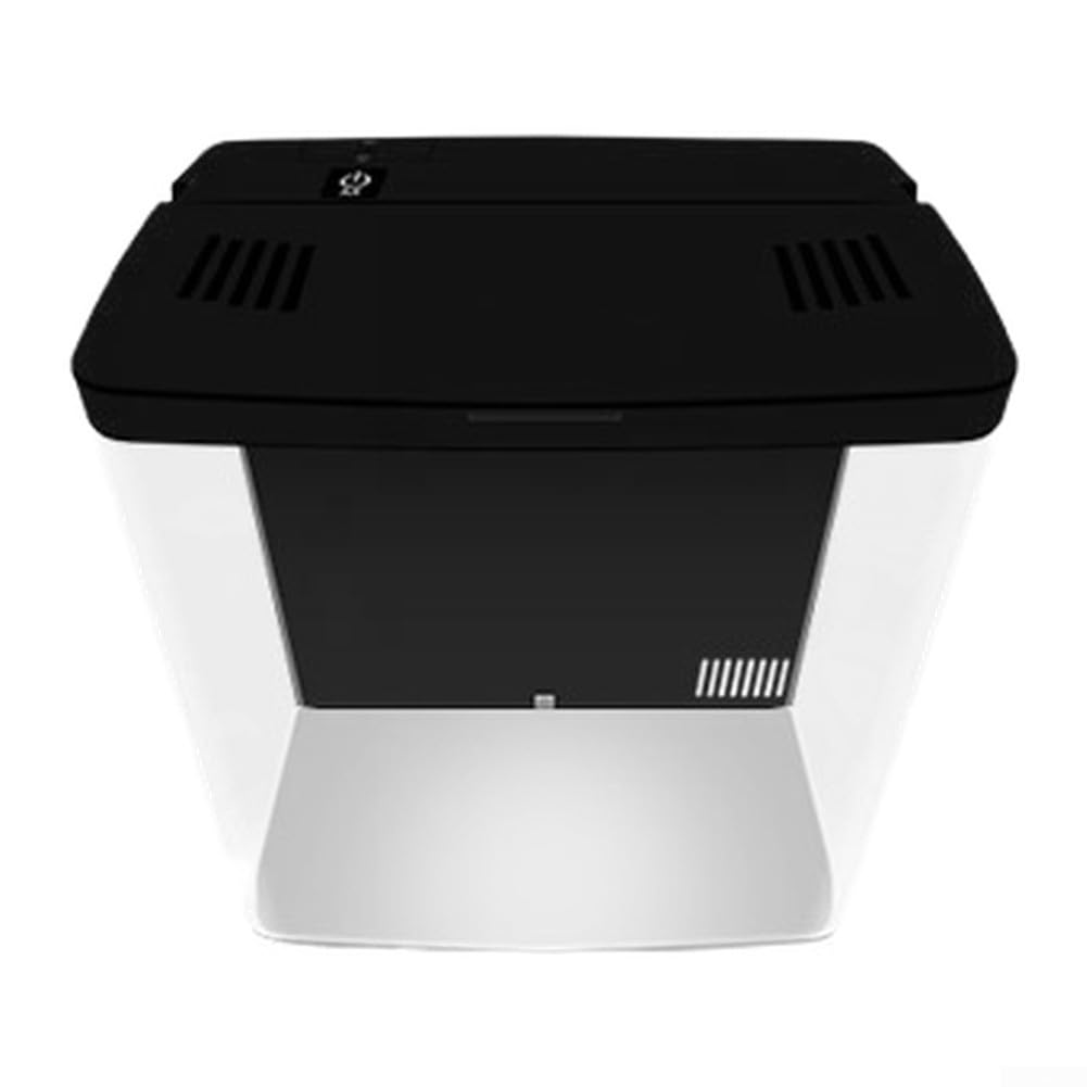Small Betta Desktop Aquarium Starter Kit With LED Light And Filter, For Fighting Fish, Shrimp, Goldfish, Home Decoration, Silent Pump, 20X20x14cm(black)