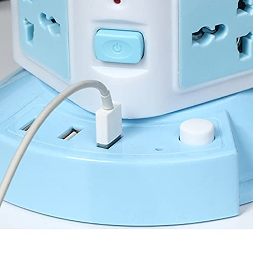 Standing Power Strip Tower Portable Power Tower With Top Handle 3 Usb Ports | 6.6ft Extension Cord, Desk Char/Ging Station For Office Home Dorm Room Essentials, One Switch Each Floor, Desk Accessories - image 4