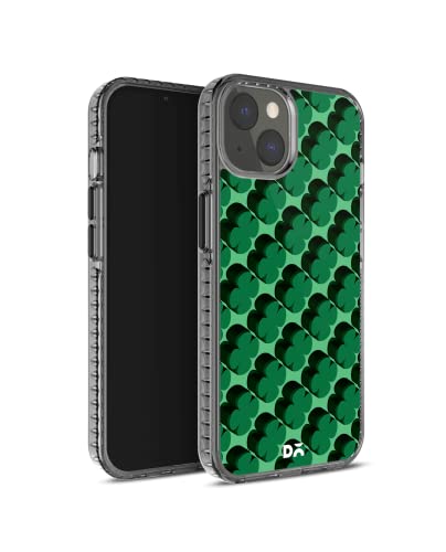 Image of DailyObjects Case for iPhone 14 Compatible with Mag-Safe Wireless Charging, Stride 2.0 Green Clover Slim Shockproof Back Cover with Inner Magnetic Ring