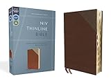 NIV, Thinline Bible, Leathersoft, Brown, Red Letter, Thumb Indexed, Comfort Print